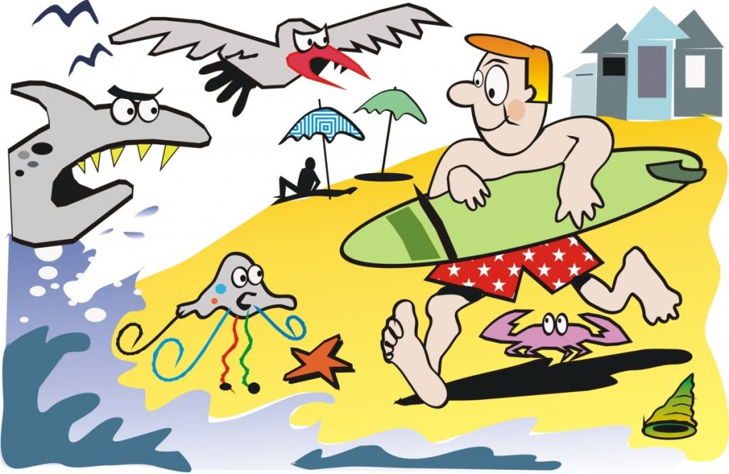 Beach cartoon sharkphoto 1024x666 How To Ride Life’s Challenges When Confronting Killer Waves